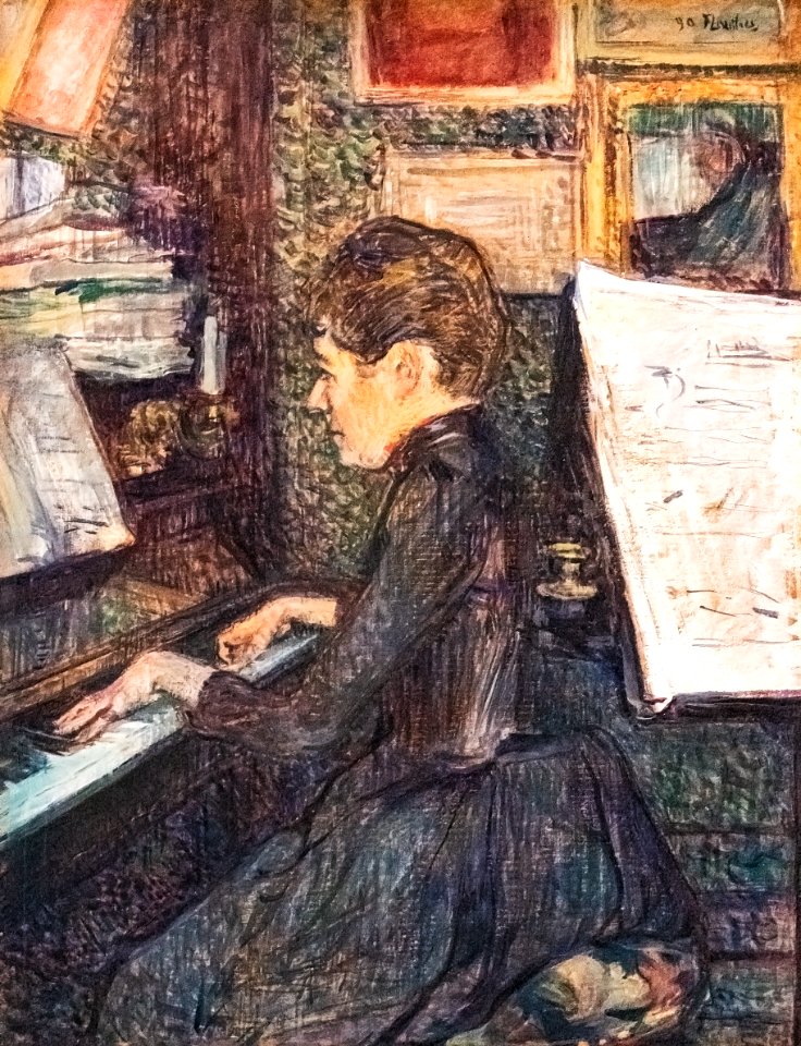 (Albi) Mademoiselle Dihau au piano - Toulouse-Lautrec - 1890 MTL.132