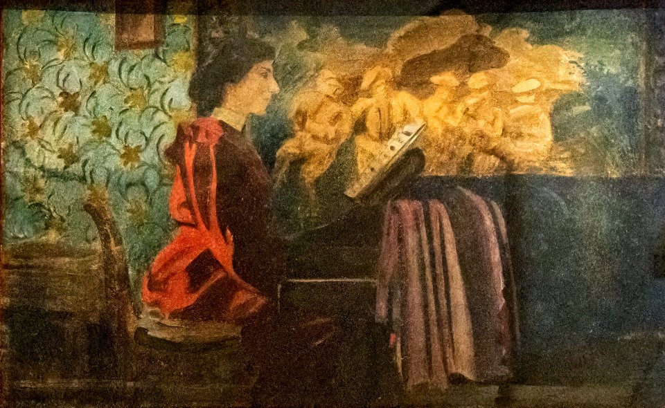 (Albi) Mme Vallotton au piano (1899) Félix Vallotton MTL.inv.423