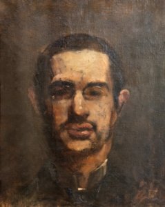 (Albi) Musée Toulouse-Lautrec - Portrait de Toulouse Lautrec, tête nue, de face (1883) - Javal