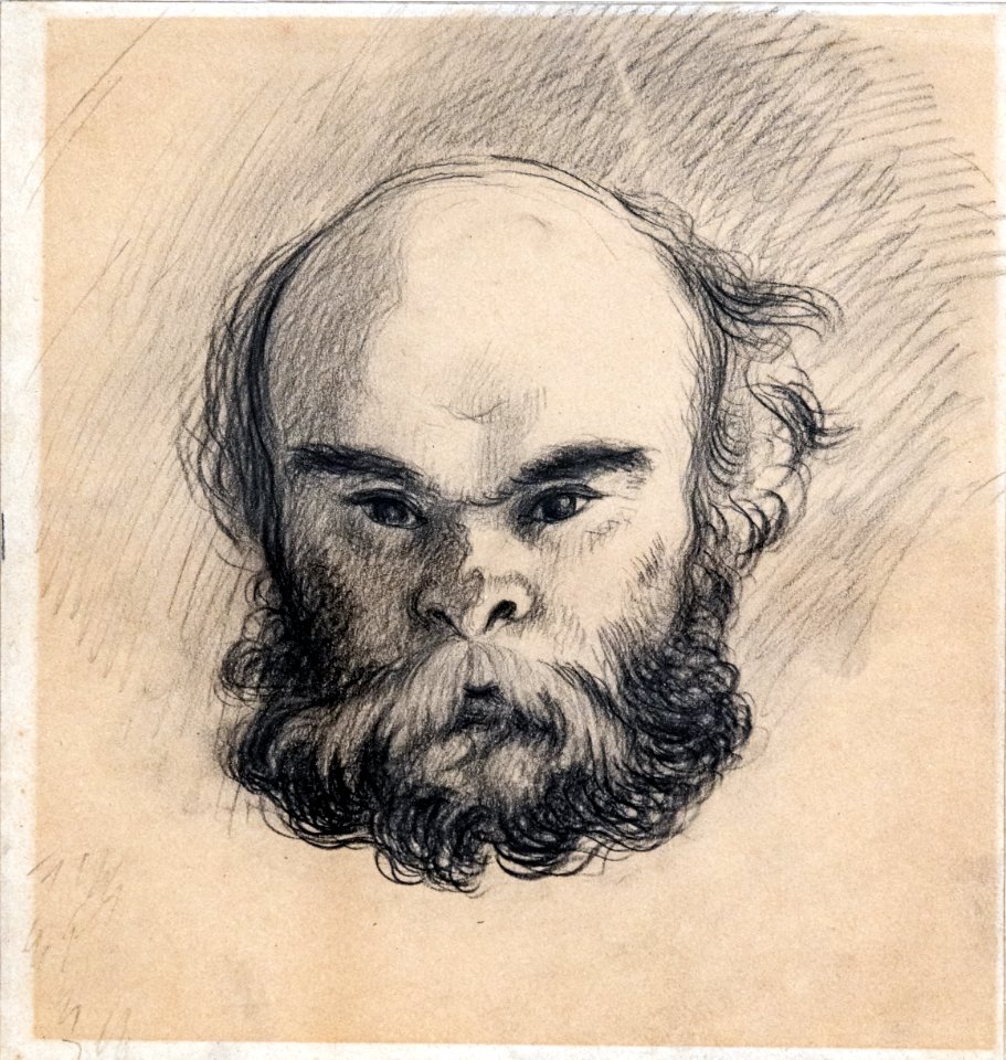 (Albi) portrait de Verlaine - Louis Anquetin - pierre noire sur papier - Musée Toulouse-Lautrec