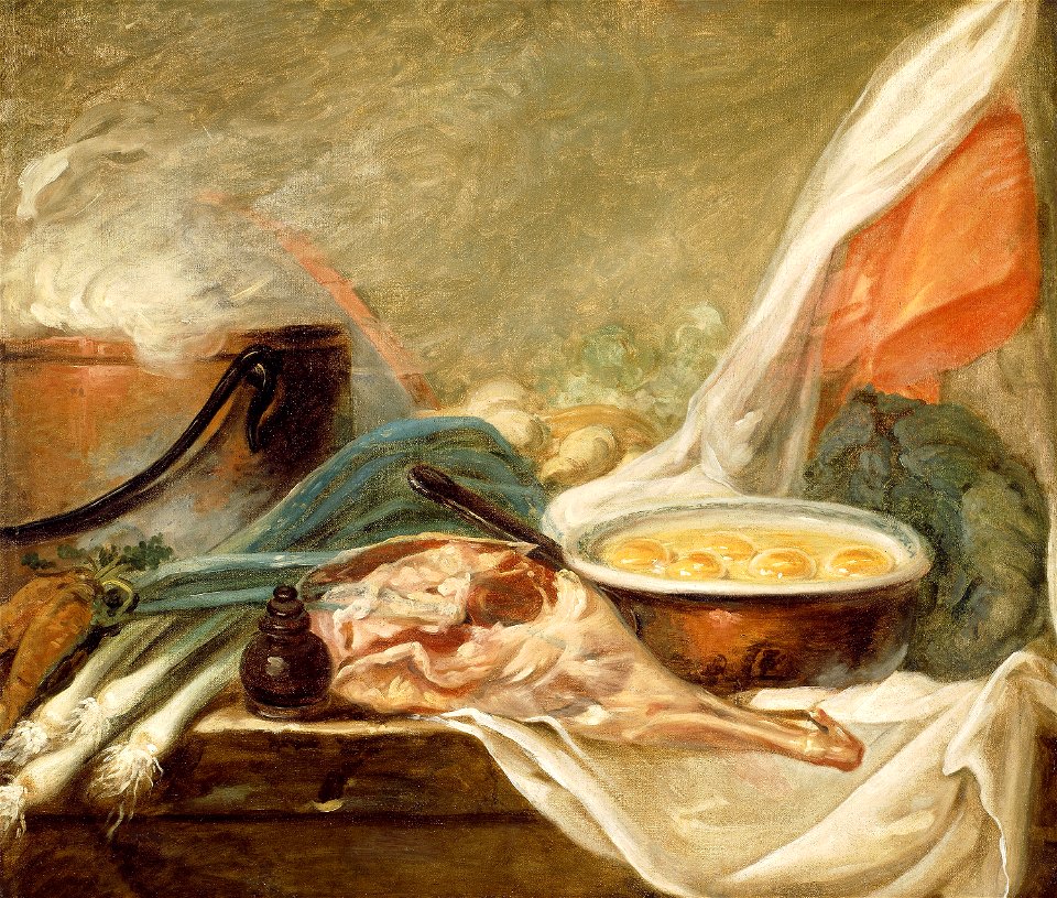 (discard) French School - Still Life with Eggs and a Leg of Mutton - 1924.1042 - Art Institute of Chicago