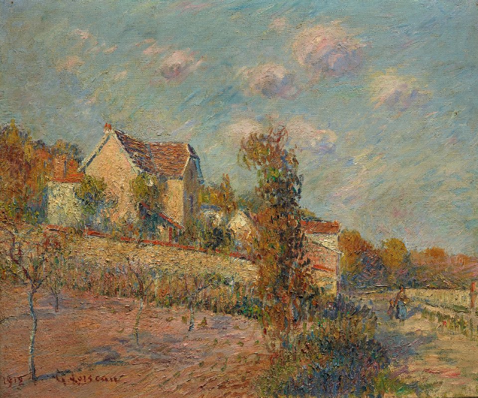 (gustave loiseau le village 021949) - Free Stock Illustrations | Creazilla