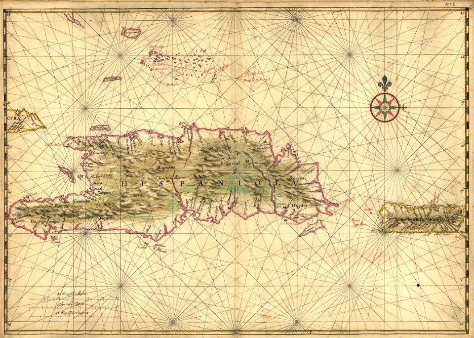 (Map of the islands of Hispaniola and Puerto Rico). LOC 2003623402