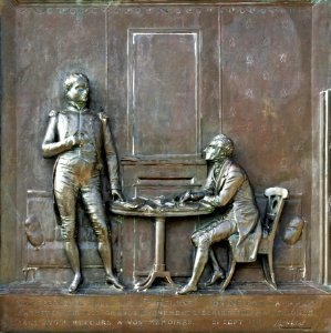 (Lavaur) Monument de Las Cases - Bas-relief 'Vous serez le Sully de Ste-Hélène...' Bronze - Jean-Marie Bonnassieux