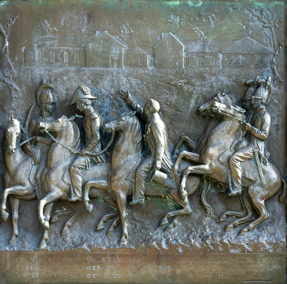 (Lavaur) Monument de Las Cases - Bas-relief 'Je vis qu'on vous enlevait...' Bronze - Jean-Marie Bonnassieux