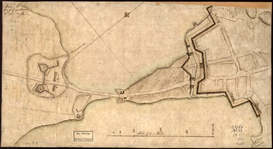 (Plan of the Neck and fortifications) Delivd. to H.E. Gl. Gage, June 30th. 1775.-J.M. LOC gm71000918