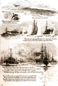 (Plate IV, illustrating the poem) 'Our Fathers' (1913) by Captain Ronald A. Hopwood, RN RMG PW2161