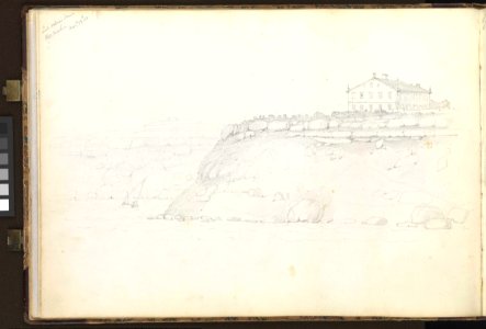 (Recto) HMS 'Ganges' off Fort Trinidad, Rosas Bay, south-eastern Spain, 9 October 1851; (Verso) Lord Nelson's House, Port Mahon, 12 November 1851 RMG PZ0860-002