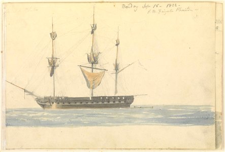 (Recto) HMS Frigate 'Phaeton', 1822; (Verso) HMS 'Active' RMG PZ0915-001