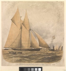 (the Cambria Winning the Anglo-American Yacht Race) in 1868 RMG PU6577