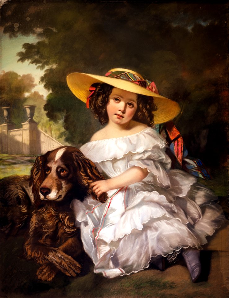 (Toulouse) La petite fille au chien (1855) Gabriel Durand Musée du vieux Toulouse inv.80.1378