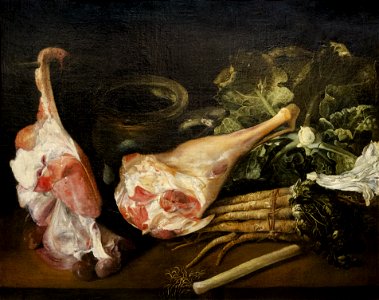 (Toulouse) Table de cuisine ou Nature morte au gigot Michel-Honoré Bounieu - Caen, Musée des beaux-arts