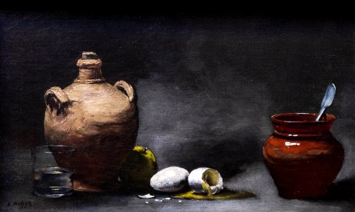 (Toulouse) - Nature morte aux oeufs - Théodule Ribot - Toronto, Canada Collection privée