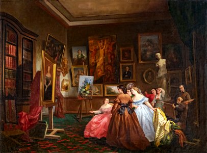 (Toulouse) L'atelier du peintre - Gabriel Durand - Musée du Vieux Toulouse inv.80.1404