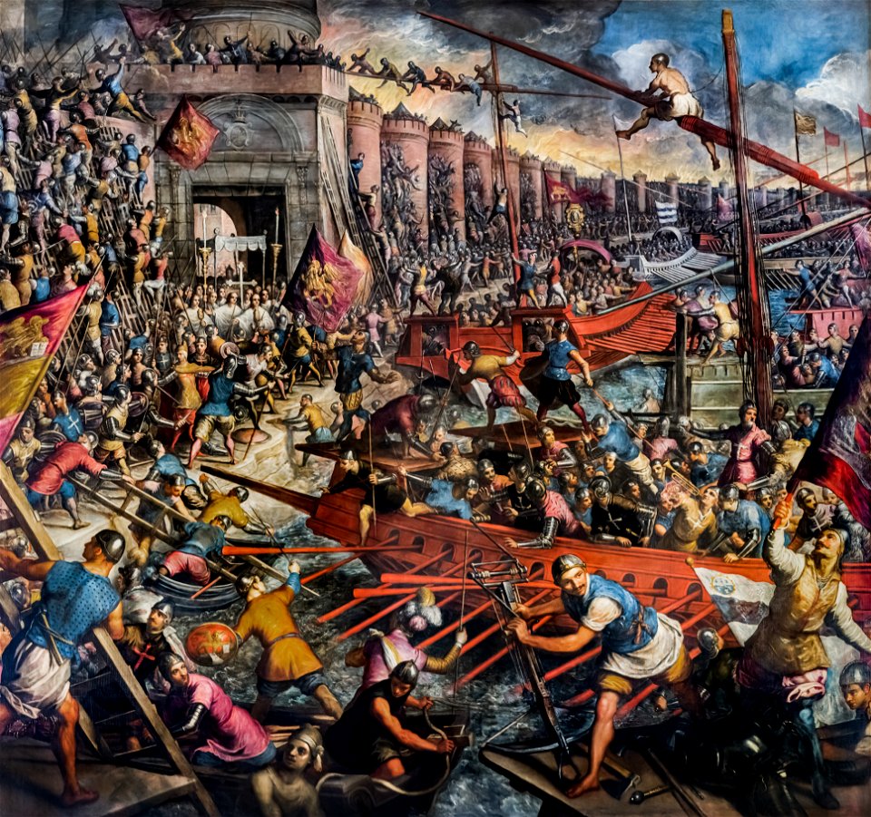 (Venice) Caduta o seconda presa di Costantinopoli - Domenico Tintoretto - Sala del Maggior Consiglio