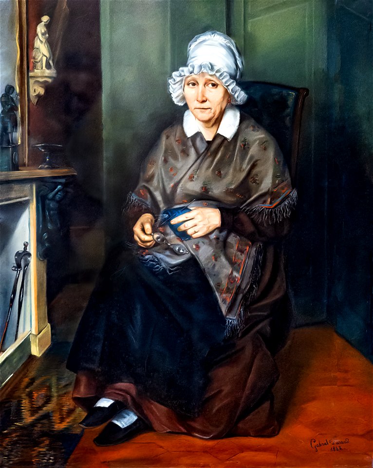 (Toulouse) Mme Durand, mére du peintre - Gabriel Durand (1842) Pastel - Musée du Vieux Toulouse inv.T1933