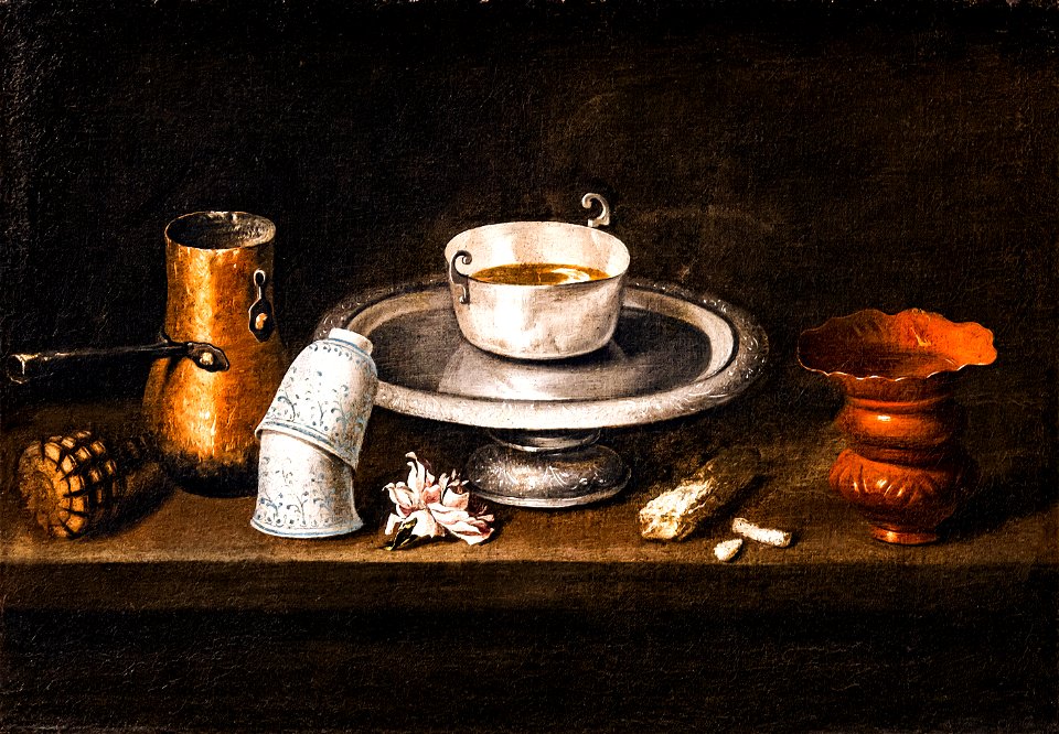 (Toulouse) Nature morte au bol de chocolat - Juan de Zurbaràn - Besançon, musée des beaux-arts