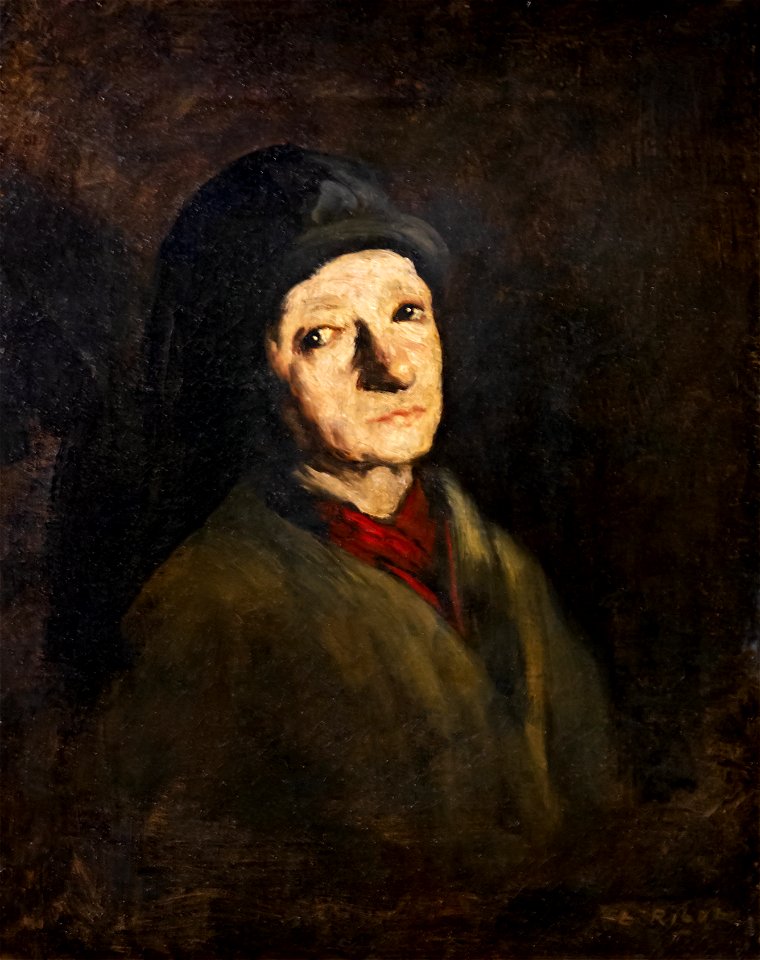(Toulouse) Théodule Ribot - Portrait de la mère de l'artiste - Abbaye de Flaran Collection Michael Simonow