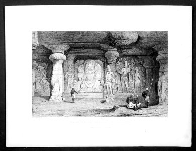 *Triad Figure, Interior of Elephanta, by William Willmoth, 1833
