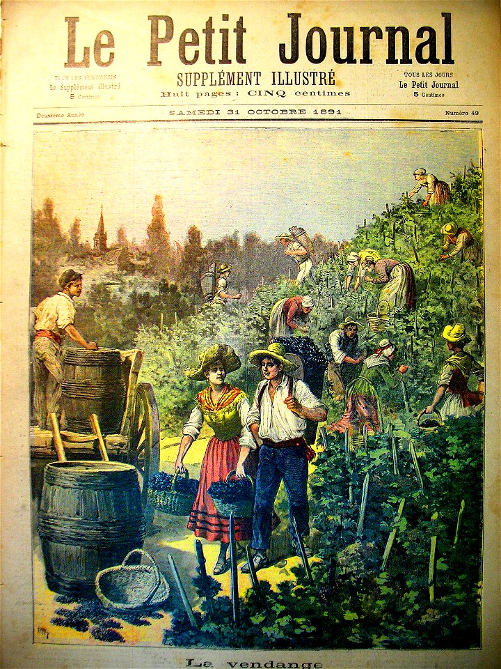 .Le petit journal Vendanges en France 1891