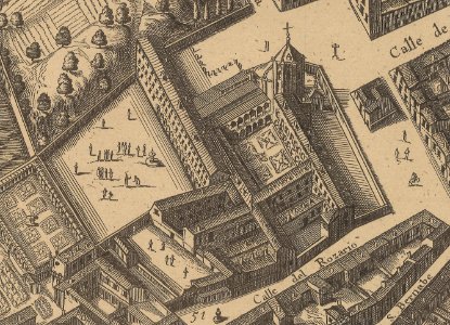 019. Convento de San Francisco from Reproduction of Pedro Teixeira's Topographia de la Villa de Madrid (1656), 1881 17 (cropped)