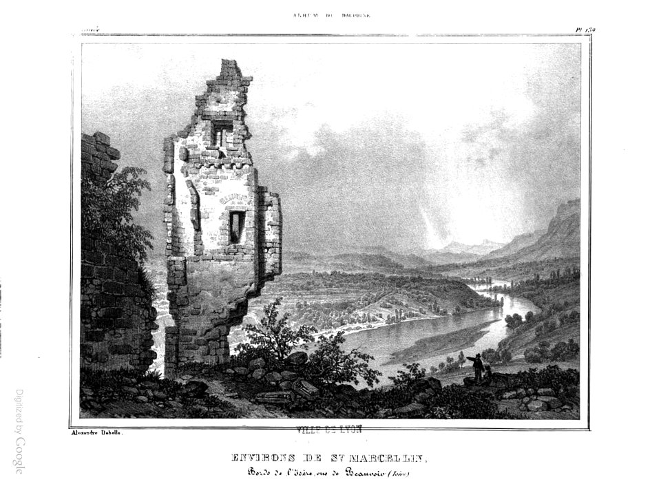 023 album dauphiné, environs de St Marcellin, bords de l Isère, vue de Beauvoir, by AD