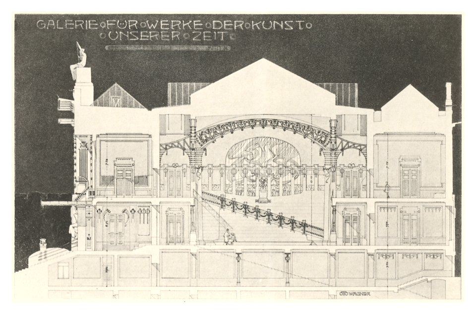 03 Wagner - Studie Galerie für Werke der Kunst unserer Zeit Bd. III 2. Heft - Längsschnitt - Heliogravure