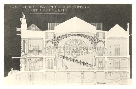 03 Wagner - Studie Galerie für Werke der Kunst unserer Zeit Bd. III 2. Heft - Längsschnitt - Heliogravure
