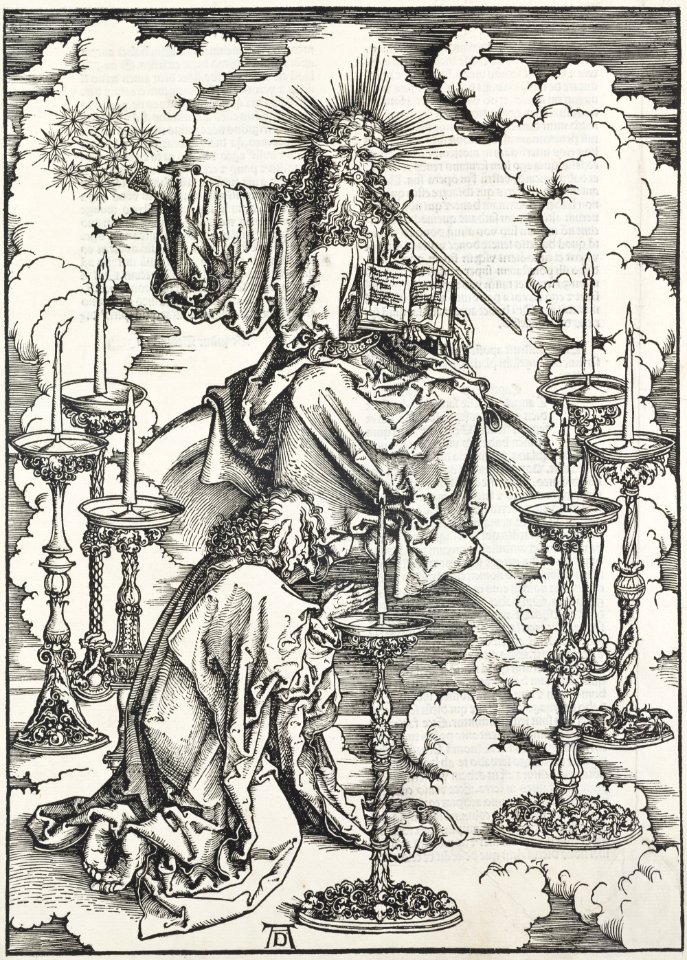 03. Albrecht Dürer, Apokalypsa, I. Vidění sedmi svícnů, Národní galerie v Praze
