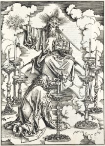 03. Albrecht Dürer, Apokalypsa, I. Vidění sedmi svícnů, Národní galerie v Praze