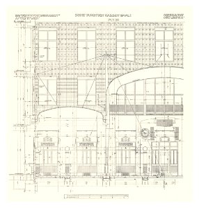 03 Postsparkassen-Amtsgebäude Wien - Wagner Band 5. 6. und 7. Heft -Schnitt durch den Kassensaal Heliogravure