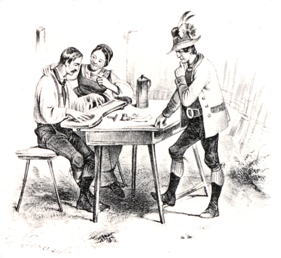 030 Ein Zitherspieler aus dem Ennstal, Lith. A Gerasch 1850