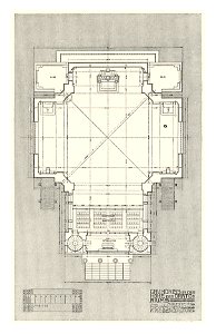 03 Otto Wagner-Kirche- Baumgartnerhöhe - Wagner Band 5. 6. und 7. Heft -Grundriss in Höhe Oratorium