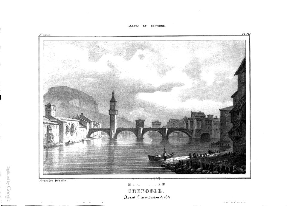 035 album dauphiné, Grenoble avant l'inondation du 1651, by AD