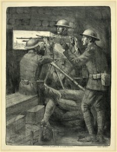 03882u A machine gun emplacement in the old Verdun trenches 1927