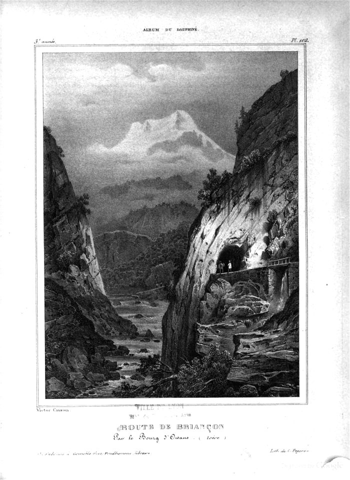 041 album dauphiné, Route de Briancon, par de Bourg d Oisans, Isère, by VC