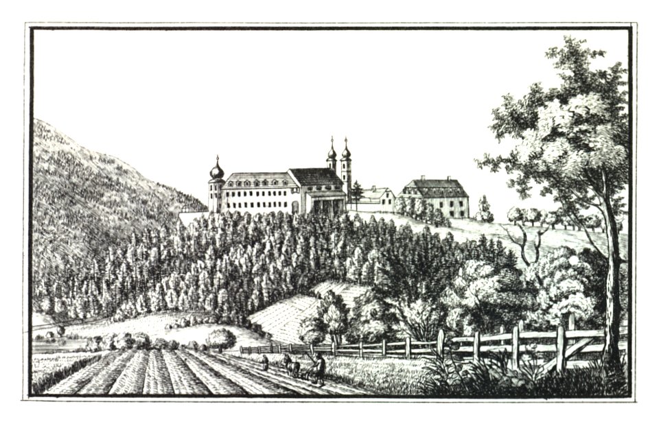 040 Frauenberg bei Admont im Ennsthal - J.F.Kaiser Lithografirte Ansichten der Steiermark 1825