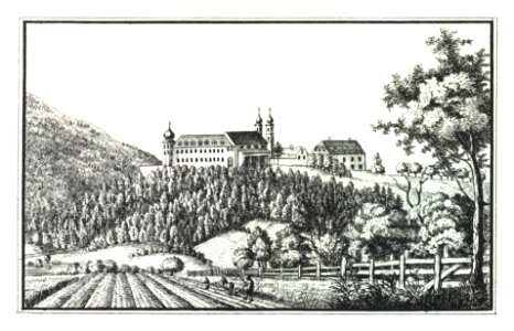 040 Frauenberg bei Admont im Ennsthal - J.F.Kaiser Lithografirte Ansichten der Steiermark 1825