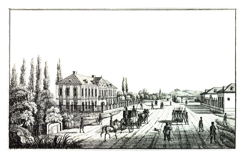 048 Schloß Freudenau - J.F.Kaiser Lithografirte Ansichten der Steiermark 1825