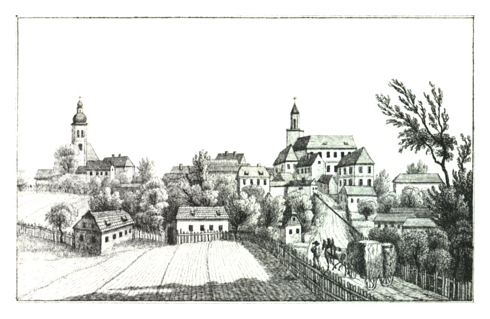 049 Schloß und Stadt Friedau an der Drau - J.F.Kaiser Lithografirte Ansichten der Steiermark 1825