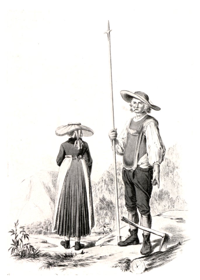 053 Bäuerin und Holzknecht aus Weichselboden in Sommertracht (um 1800) - aus der Tranquillo - Molo-Reihe in Wien