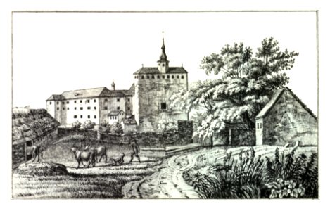 059 Schloss Gleichenberg - Kuwasseg, lith. v. Folwarczni - J.F.Kaiser Lithografirte Ansichten der Steiermark 1830