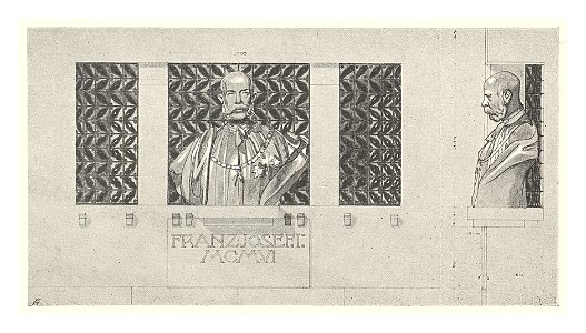 05 Postsparkassen-Amtsgebäude Wien - Wagner Band 5. 6. und 7. Heft -Büste Kaiser Franz Joseph im Vestibül