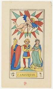06 L'Amoureux, Oswald Wirth Tarot Deck 1889 BnF