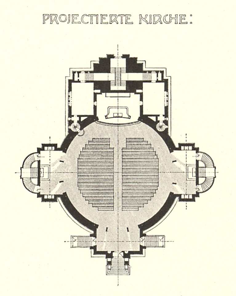 06 Wagner - Moderne im Kirchenbau Bd. III 2. Heft - Plan Projekt Pfarrkirche Währing