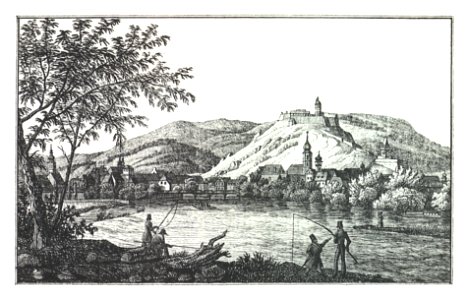 071 Graz von der Südostseite mit Schöckl - Kuwasseg, Lith. v. Folwarczni - J.F.Kaiser Lithografirte Ansichten der Steiermark 1830