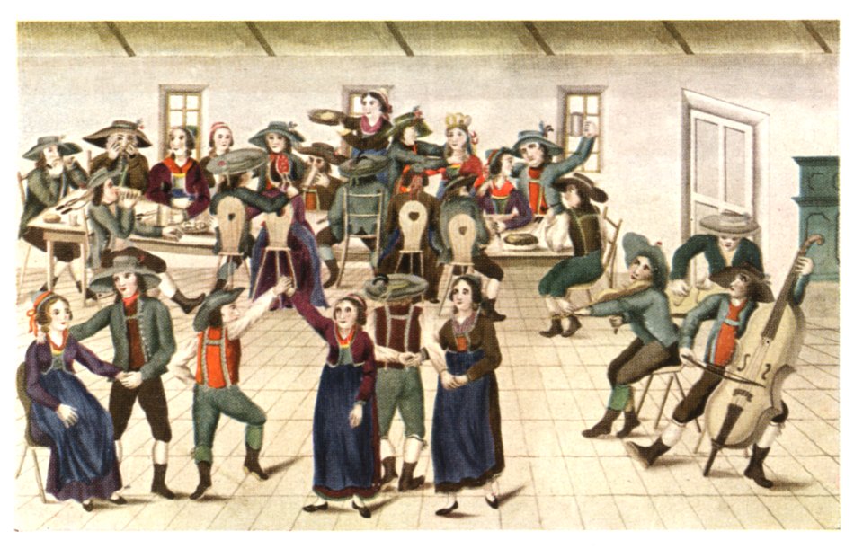 055 Hochzeit-Gastmahl und Tänze im Bezirk Zell - 1811