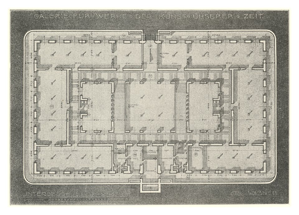 06 Wagner - Studie Galerie für Werke der Kunst unserer Zeit Bd. III 2. Heft - Untergeschoß - Heliogravure