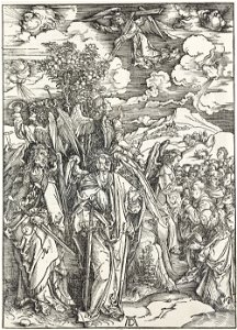 07. Albrecht Dürer, Apokalypsa, V. Čtyři andělé vzdorující větrům, Národní galerie v Praze