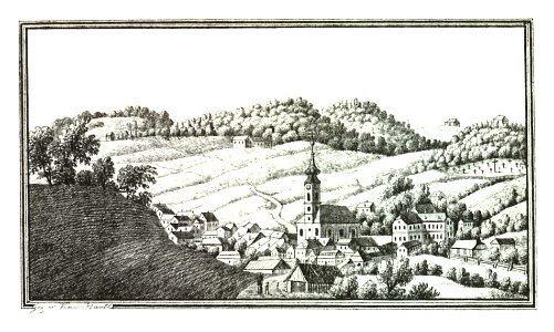 062 Gnas, Feldbach, gez. von Vincent Hartl - J.F.Kaiser Lithografirte Ansichten der Steiermark 1830